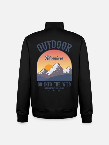 Outdoor Abenteuer Berglandschaft - Unisex Organic Zip Sweatshirt von Stanley/Stella - Schwarz
