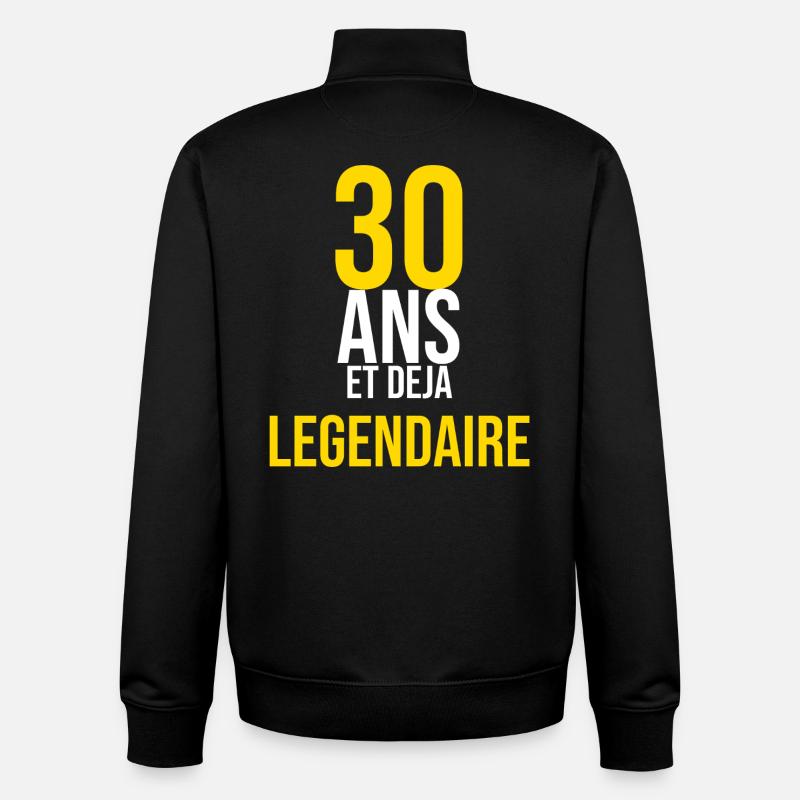 30 Ans et Déjà Légendaire — Anniversaire - Sweat zippé unisexe en coton bio Stanley/Stella - noir