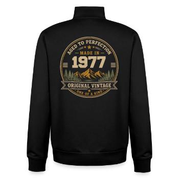 1977 Retro 1977 Vintage 1977 Geschenk 1977 - Unisex Organic Zip Sweatshirt von Stanley/Stella - Schwarz - Hinten - AI Model Male 185 light (185cm)