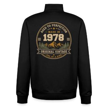 1978 Retro 1978 Vintage 1978 Geschenk 1978 - Unisex Organic Zip Sweatshirt von Stanley/Stella - Schwarz - Hinten - AI Model Male 185 light (185cm)