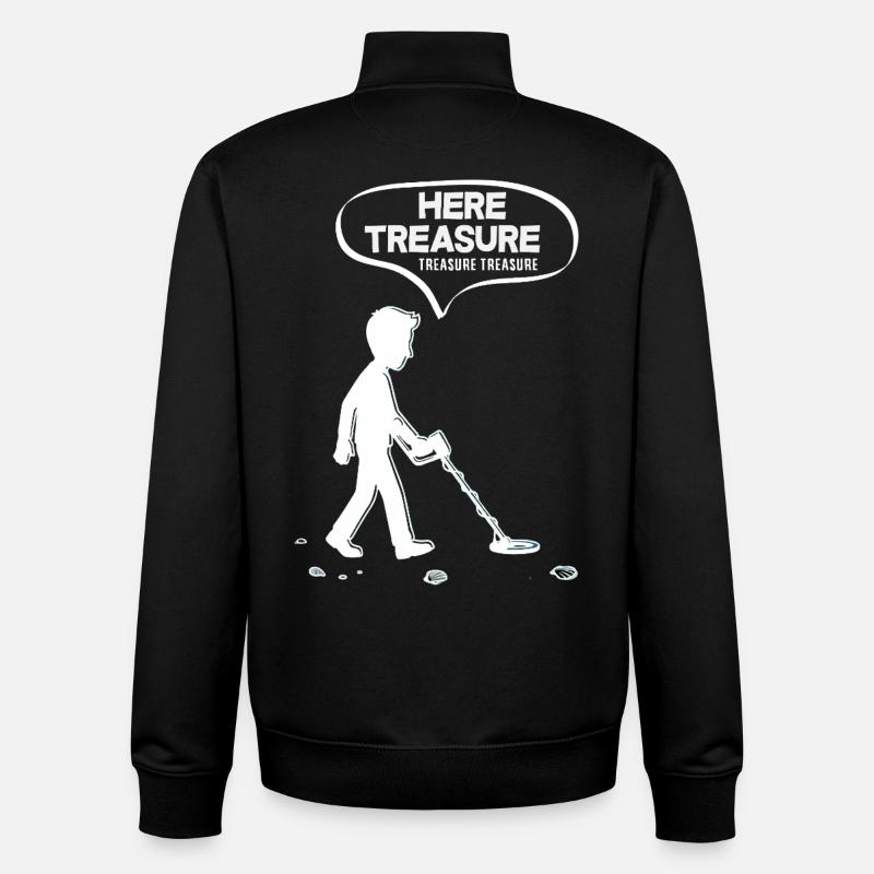 Hier Schatz Schatz Lustiger Sondengänger - Unisex Organic Zip Sweatshirt von Stanley/Stella - Schwarz