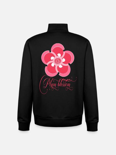 Plum blossom - Sweat zippé unisexe en coton bio Stanley/Stella - noir