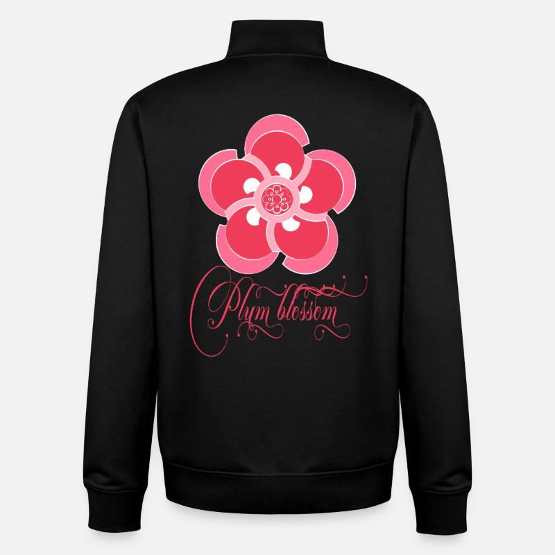 Plum blossom - Unisex Organic Zip Sweatshirt by Stanley/Stella - black