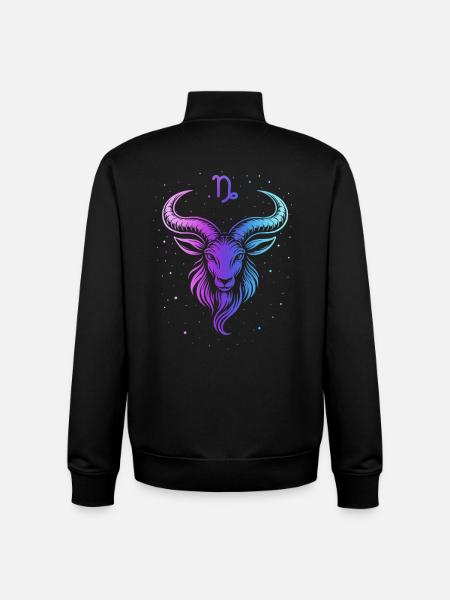 Bunte Ziege mit Sternmuster - Unisex Organic Zip Sweatshirt von Stanley/Stella - Schwarz