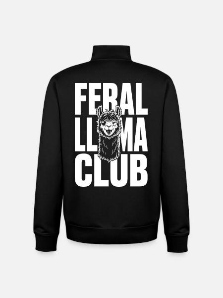 Feral Llama Club Wild Llama - Unisex Organic Zip Sweatshirt by Stanley/Stella - black