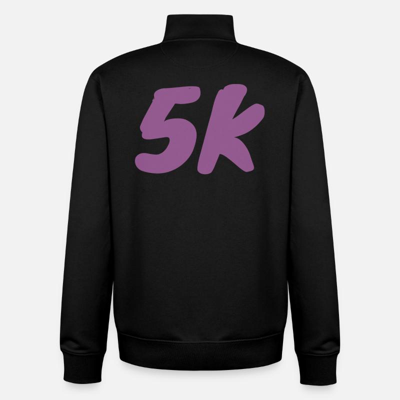 5K_coureurs lents - Sweat zippé unisexe en coton bio Stanley/Stella - noir
