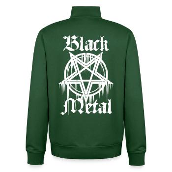 Métal noir avec pentagramme - Sweat zippé unisexe en coton bio Stanley/Stella - vert bouteille - Dos - AI Model Male 185 dark (185cm)