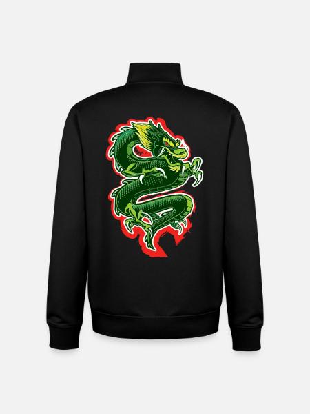 Dragon - Sweat zippé unisexe en coton bio Stanley/Stella - noir