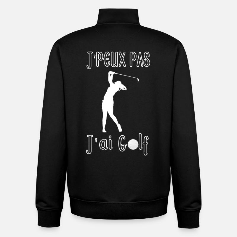 Je peux pas j'ai Golf - Sweat zippé unisexe en coton bio Stanley/Stella - noir