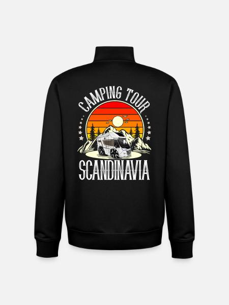 Camping Camper Camping Scandinavia - Unisex Organic Zip Sweatshirt by Stanley/Stella - black