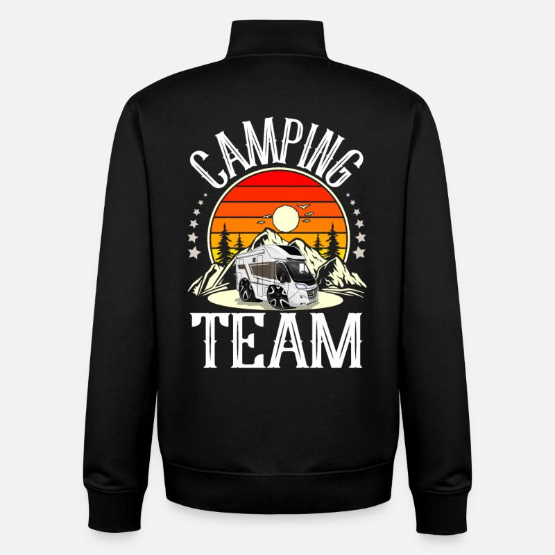 Camping Team - Unisex Organic Zip Sweatshirt von Stanley/Stella - Schwarz