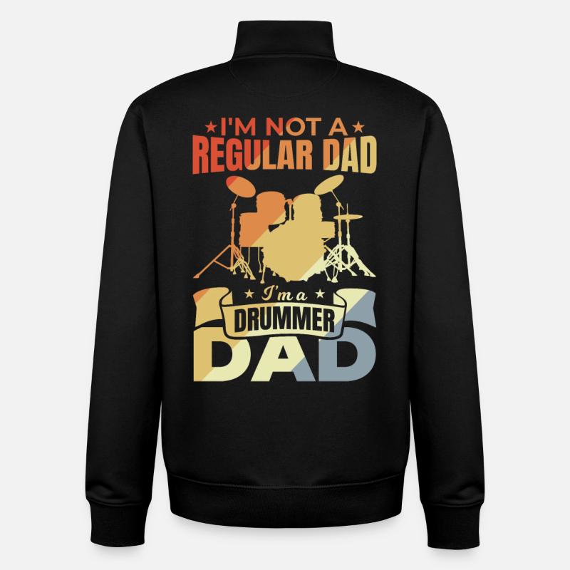 Batteur Papa - Sweat zippé unisexe en coton bio Stanley/Stella - noir