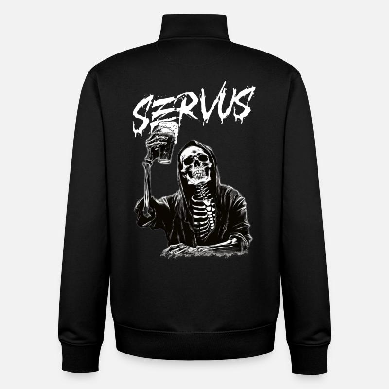 Sensenmann mit Bier - Unisex Organic Zip Sweatshirt von Stanley/Stella - Schwarz
