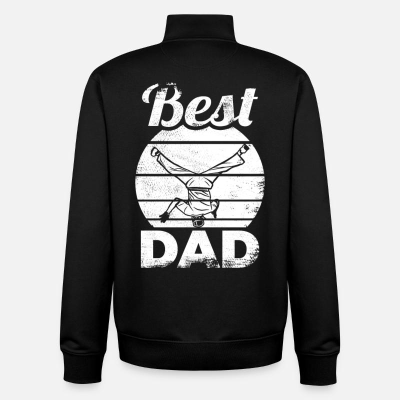 Papa breakdance - Sweat zippé unisexe en coton bio Stanley/Stella - noir