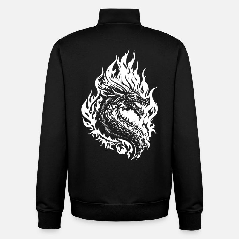 Drache Fantasy Feuerdrache - Unisex Organic Zip Sweatshirt von Stanley/Stella - Schwarz