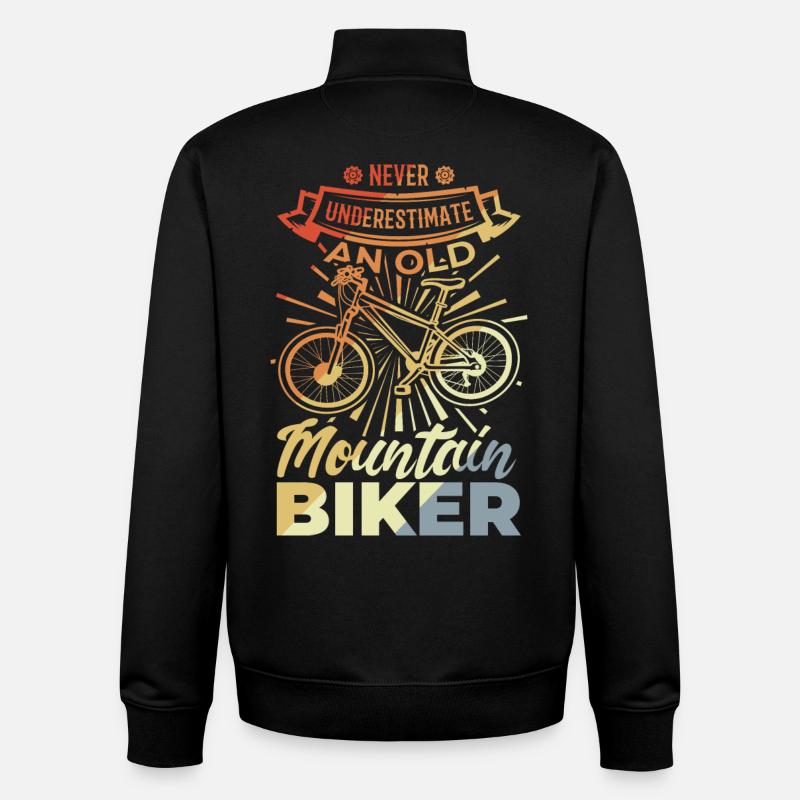 Never Underestimate A Old Mountain Biker - Unisex Organic Zip Sweatshirt von Stanley/Stella - Schwarz