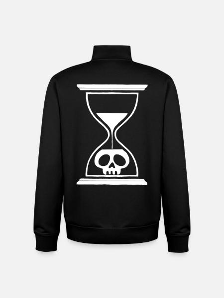 White Hourglass Skull - Unisex Organic Zip Sweatshirt by Stanley/Stella - black