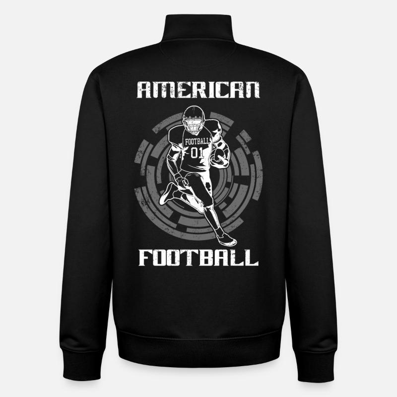 Conception de ballon de football - Sweat zippé unisexe en coton bio Stanley/Stella - noir