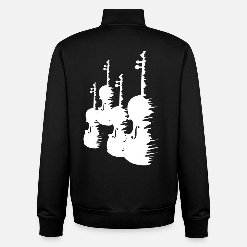 Violinen Zeichnung - Unisex Organic Zip Sweatshirt von Stanley/Stella - Schwarz