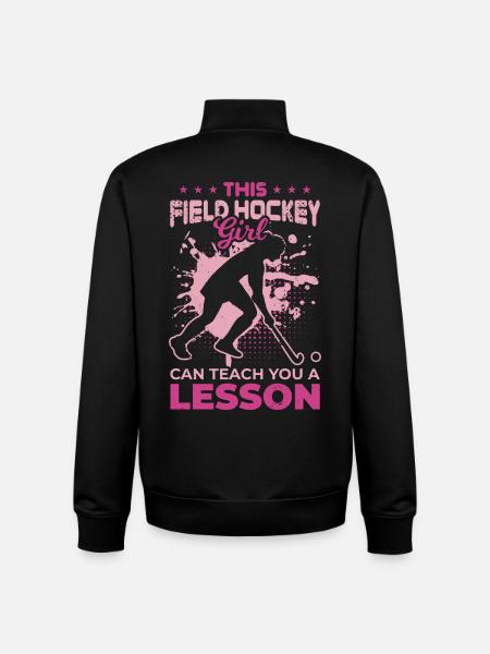 Field hockey player - Unisex Organic Zip Sweatshirt by Stanley/Stella - black