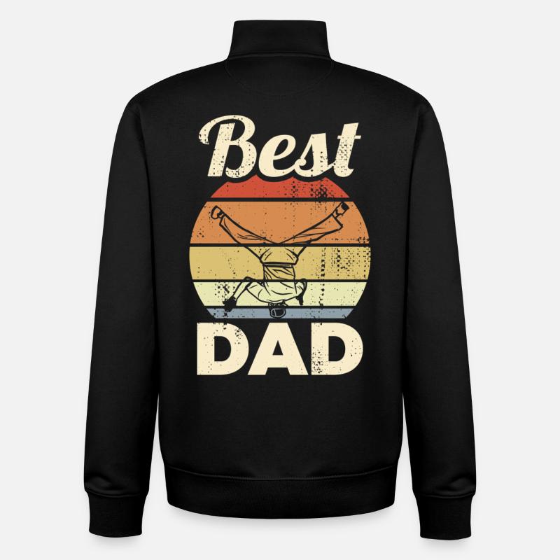 Meilleur papa de breakdance - Sweat zippé unisexe en coton bio Stanley/Stella - noir