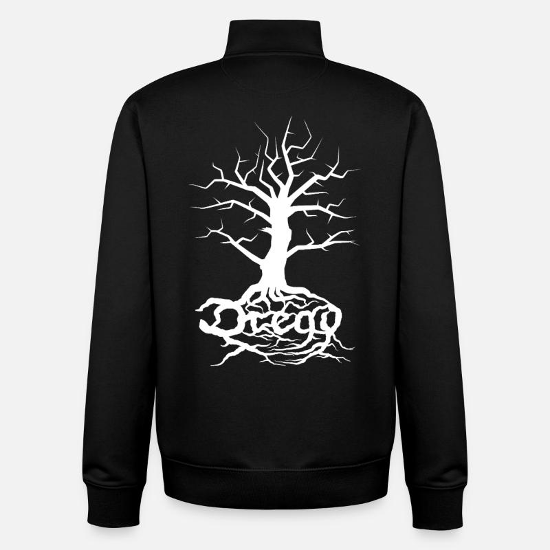 Dread Tree White - Sweat zippé unisexe en coton bio Stanley/Stella - noir