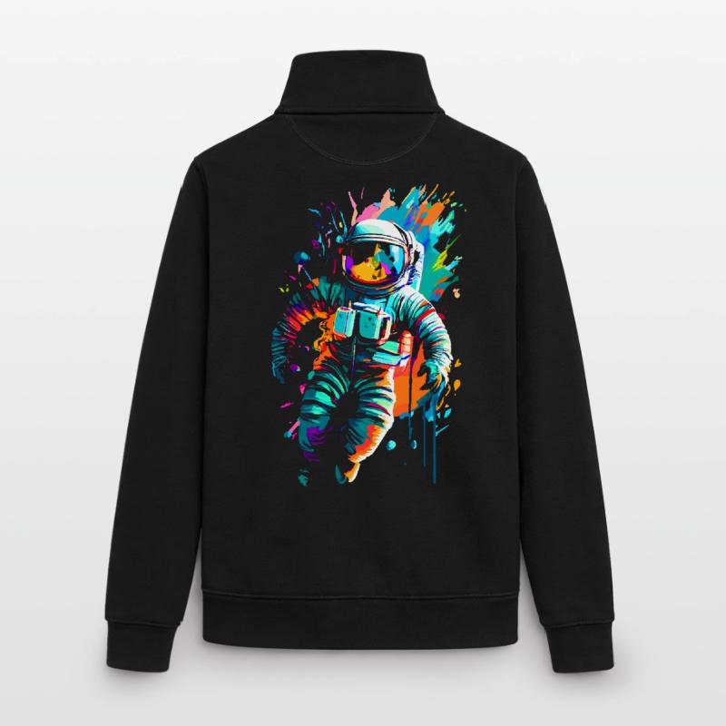 Astronaute de couleur dans l’espace spatial Sweat zippé unisexe en coton bio Stanley/Stella