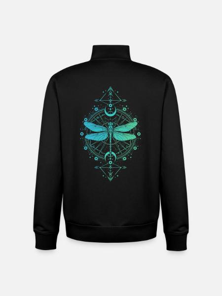 Astronomie - Libelle Mandala Türkisblau - Unisex Organic Zip Sweatshirt von Stanley/Stella - Schwarz