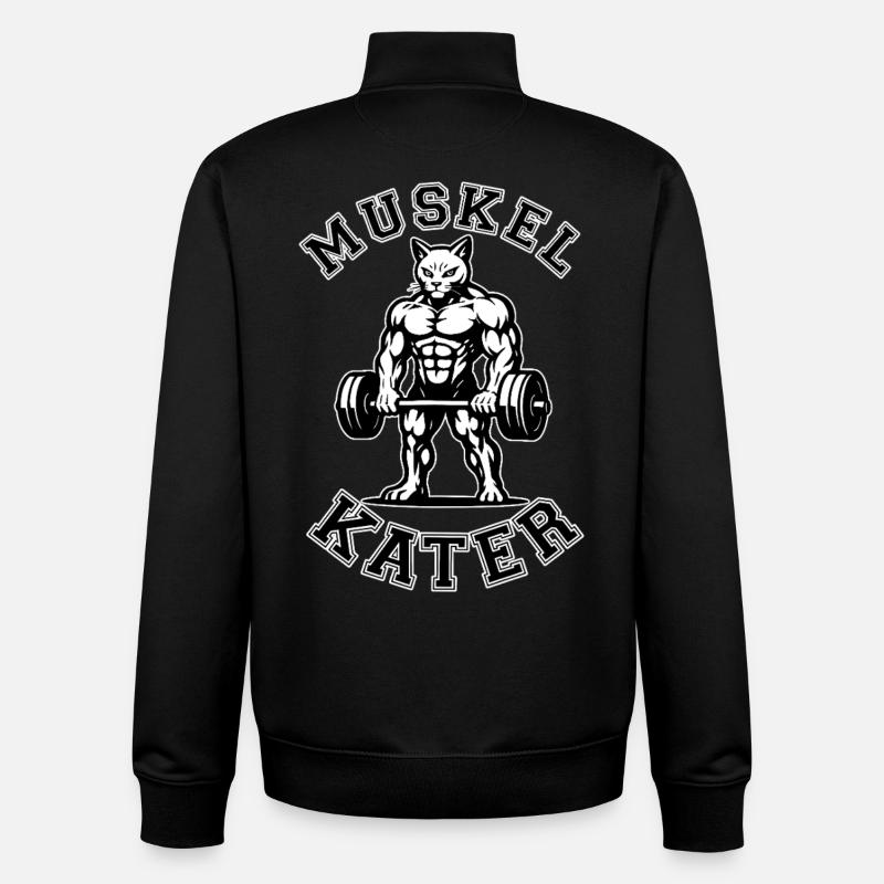 Douleurs musculaires - chat - dicton - Sweat zippé unisexe en coton bio Stanley/Stella - noir