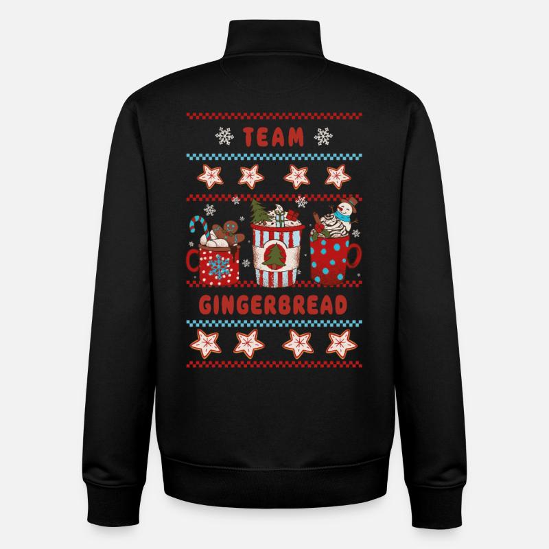 L’équipe Gingerbread - Sweat zippé unisexe en coton bio Stanley/Stella - noir