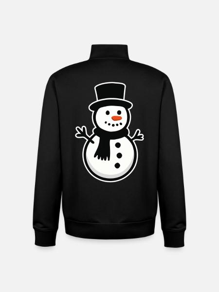 Snowman - Unisex Organic Zip Sweatshirt by Stanley/Stella - black