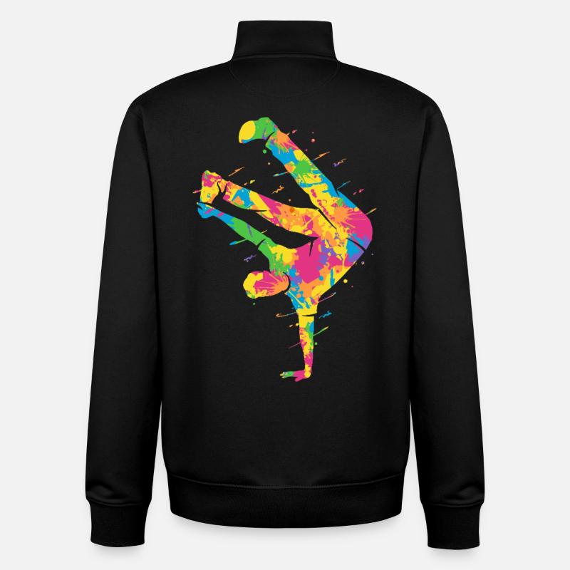 Breakdancing Bunt Breakdancer Jungen Breakdance - Unisex Organic Zip Sweatshirt von Stanley/Stella - Schwarz