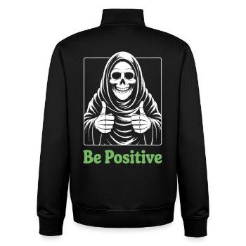 Be Positive Grim Reaper - Unisex Organic Zip Sweatshirt von Stanley/Stella - Schwarz - Hinten - AI Model Male 185 light (185cm)