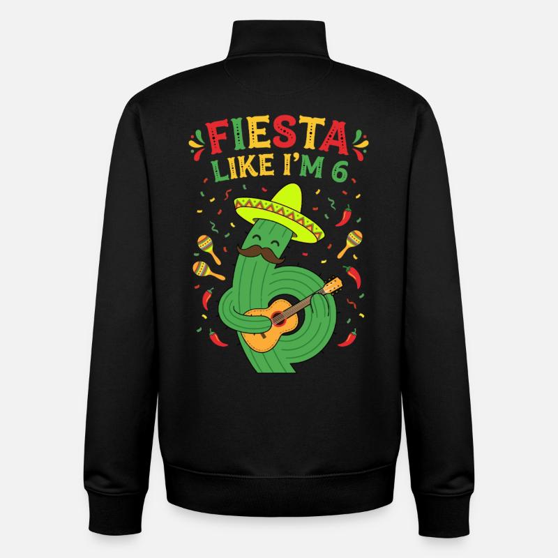 Fiesta Like I'm 6 Cactus - Unisex Organic Zip Sweatshirt by Stanley/Stella - black