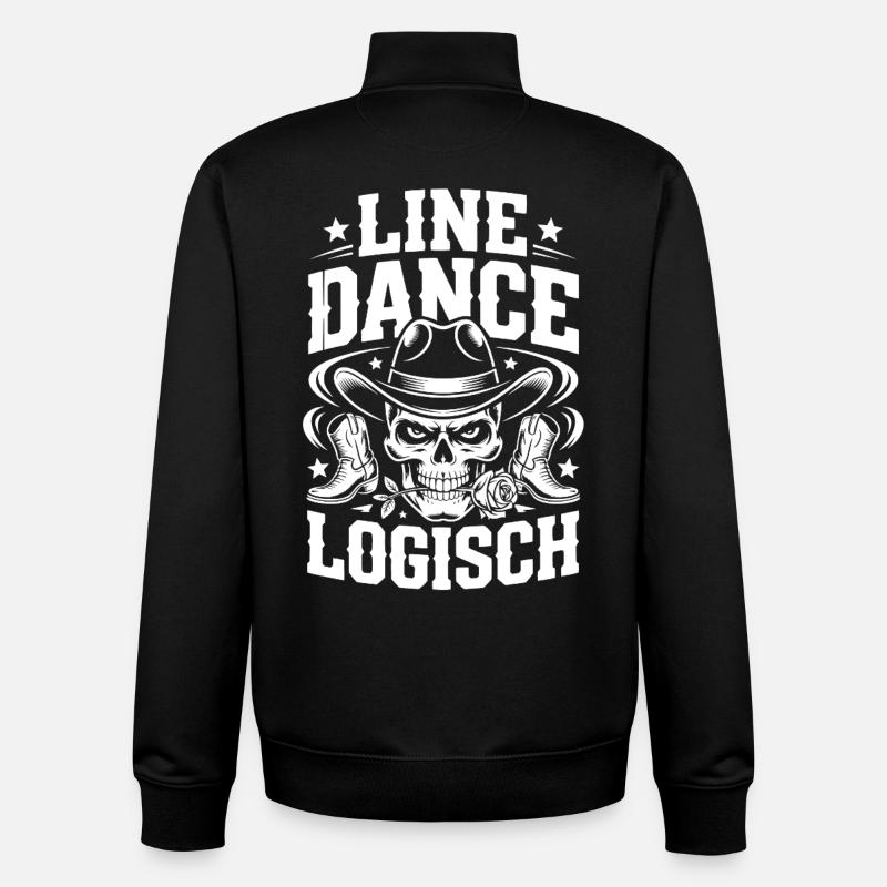 Line Dance Skull Cowboy - Unisex Organic Zip Sweatshirt by Stanley/Stella - black