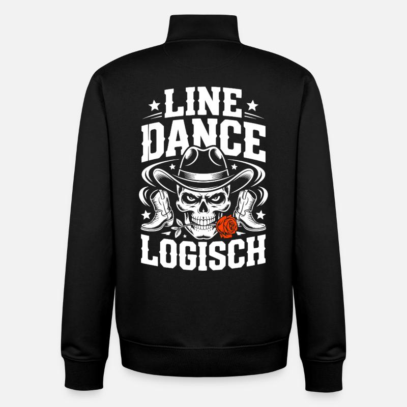 Line Dance Logical Skull - Unisex Organic Zip Sweatshirt by Stanley/Stella - black