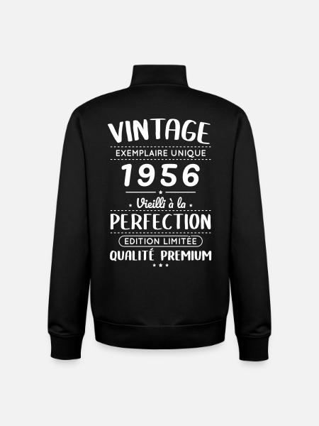 1956 – Jahrgang – Perfekt gereift - Unisex Organic Zip Sweatshirt von Stanley/Stella - Schwarz