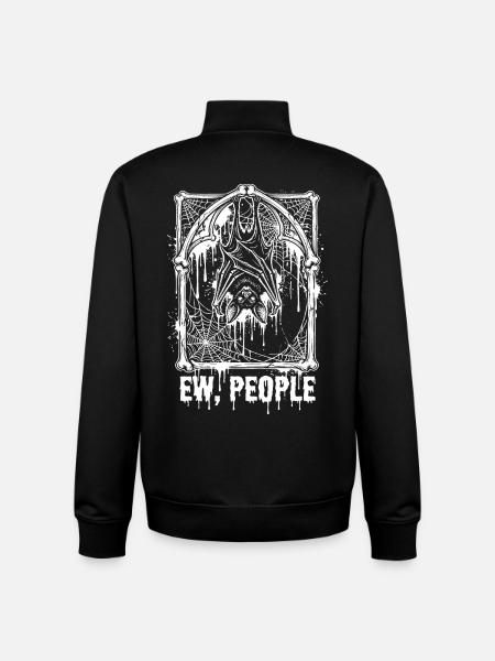 Ew People Bat Gothic - Unisex Organic Zip Sweatshirt by Stanley/Stella - black