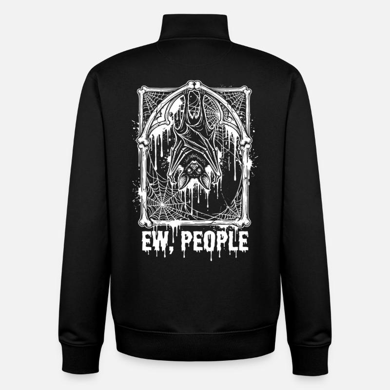 Ew, les gens Bat Gothic - Sweat zippé unisexe en coton bio Stanley/Stella - noir