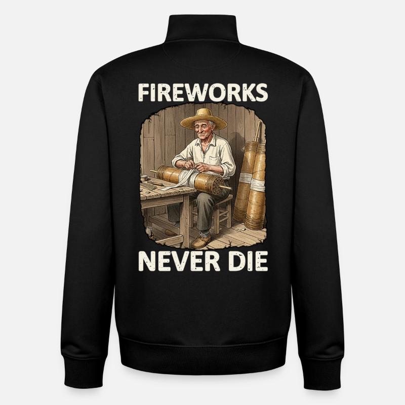 Fireworks Never Die Pyro - Unisex Organic Zip Sweatshirt von Stanley/Stella - Schwarz