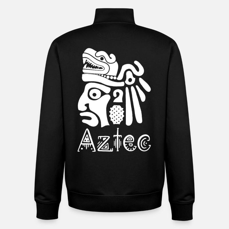 Aztec Warrior (White) - Unisex Organic Zip Sweatshirt by Stanley/Stella - black