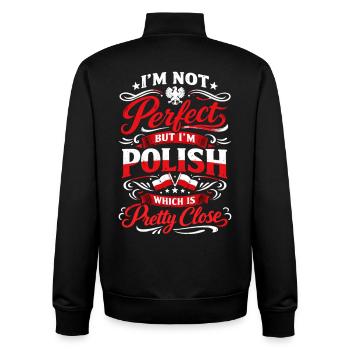 Polish Pride: Vintage Eagle & Funny Saying - Unisex Organic Zip Sweatshirt by Stanley/Stella - black - Back - AI Model Male 185 light (185cm)