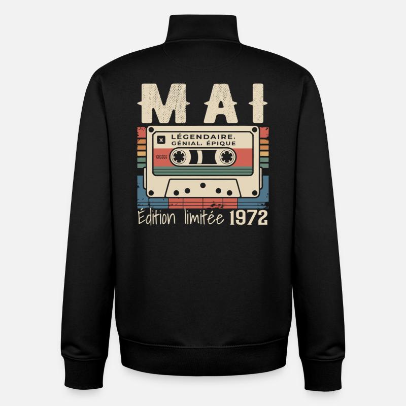 Mai 1983 - Sweat zippé unisexe en coton bio Stanley/Stella - noir
