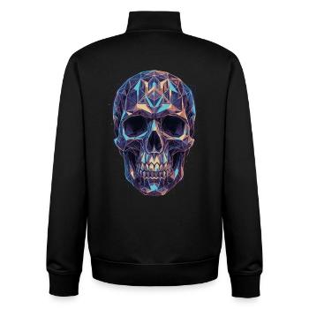 Geometric skull in a blaze of color - Unisex Organic Zip Sweatshirt by Stanley/Stella - black - Back - AI Model Male 185 light (185cm)