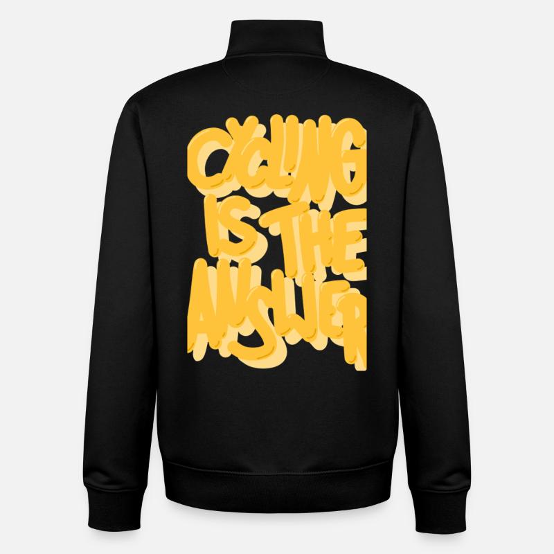 Cycling is the answer gelb - Unisex Organic Zip Sweatshirt von Stanley/Stella - Schwarz