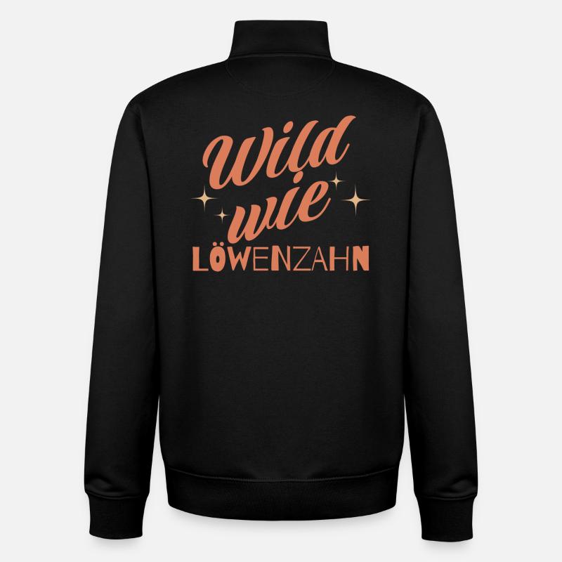 Wild Löwenzahn Script - Unisex Organic Zip Sweatshirt von Stanley/Stella - Schwarz