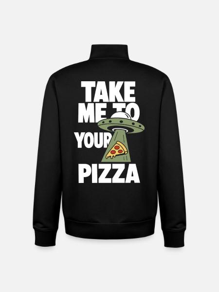 Take Me to Your Pizza UFO - Unisex Organic Zip Sweatshirt by Stanley/Stella - black