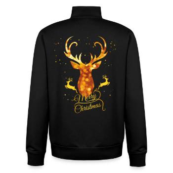 cerf or noël Noël apresski glamour bois - Sweat zippé unisexe en coton bio Stanley/Stella - noir - Dos - AI Model Male 185 light (185cm)