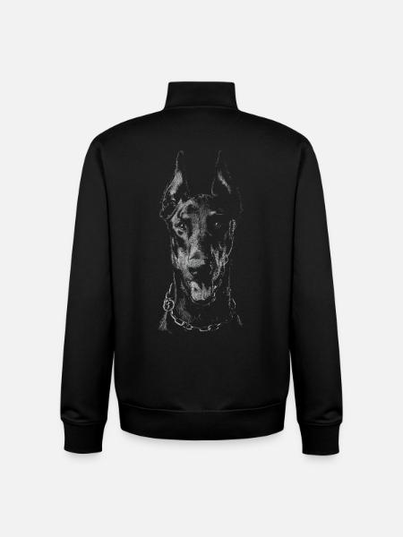Doberman - Sweat zippé unisexe en coton bio Stanley/Stella - noir