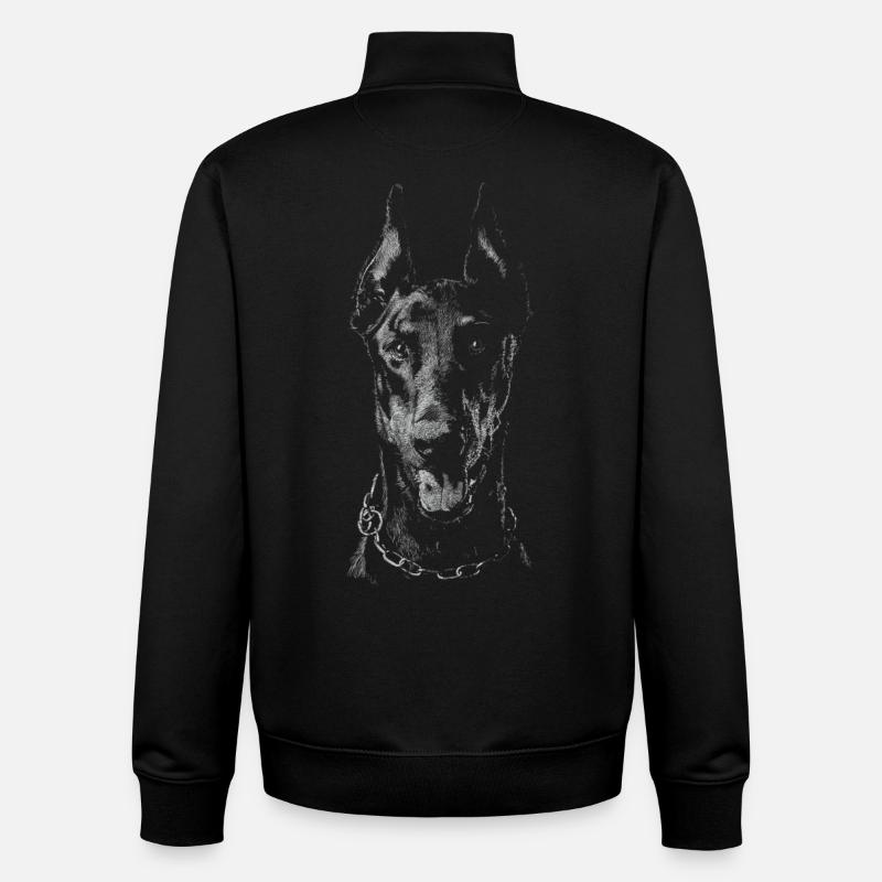 Doberman - Unisex Organic Zip Sweatshirt by Stanley/Stella - black